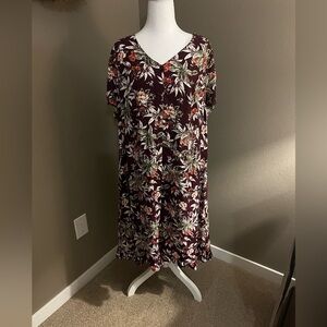 Floral Burgundy Dress